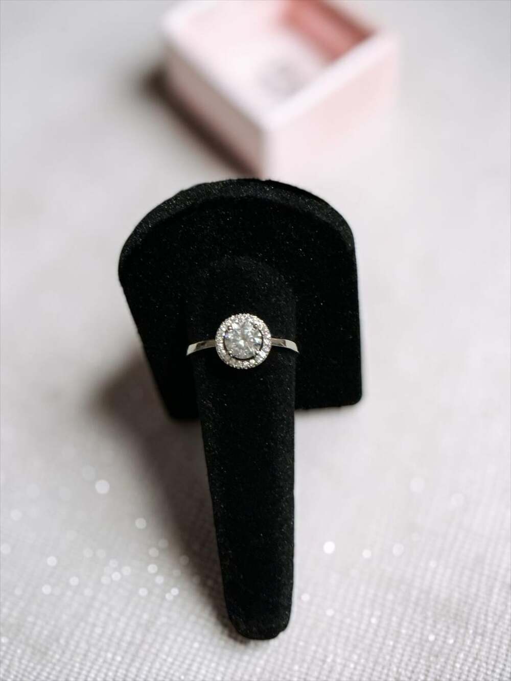 NEW 925 Sterling Silver Classic Round Cut Moissanite Halo Engagement Ring Size 8